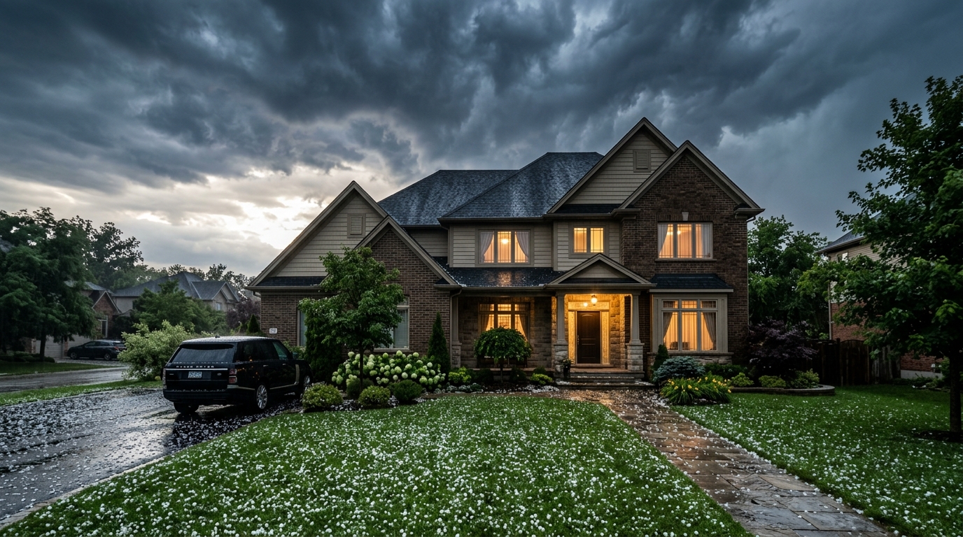 Roofers installing shingles